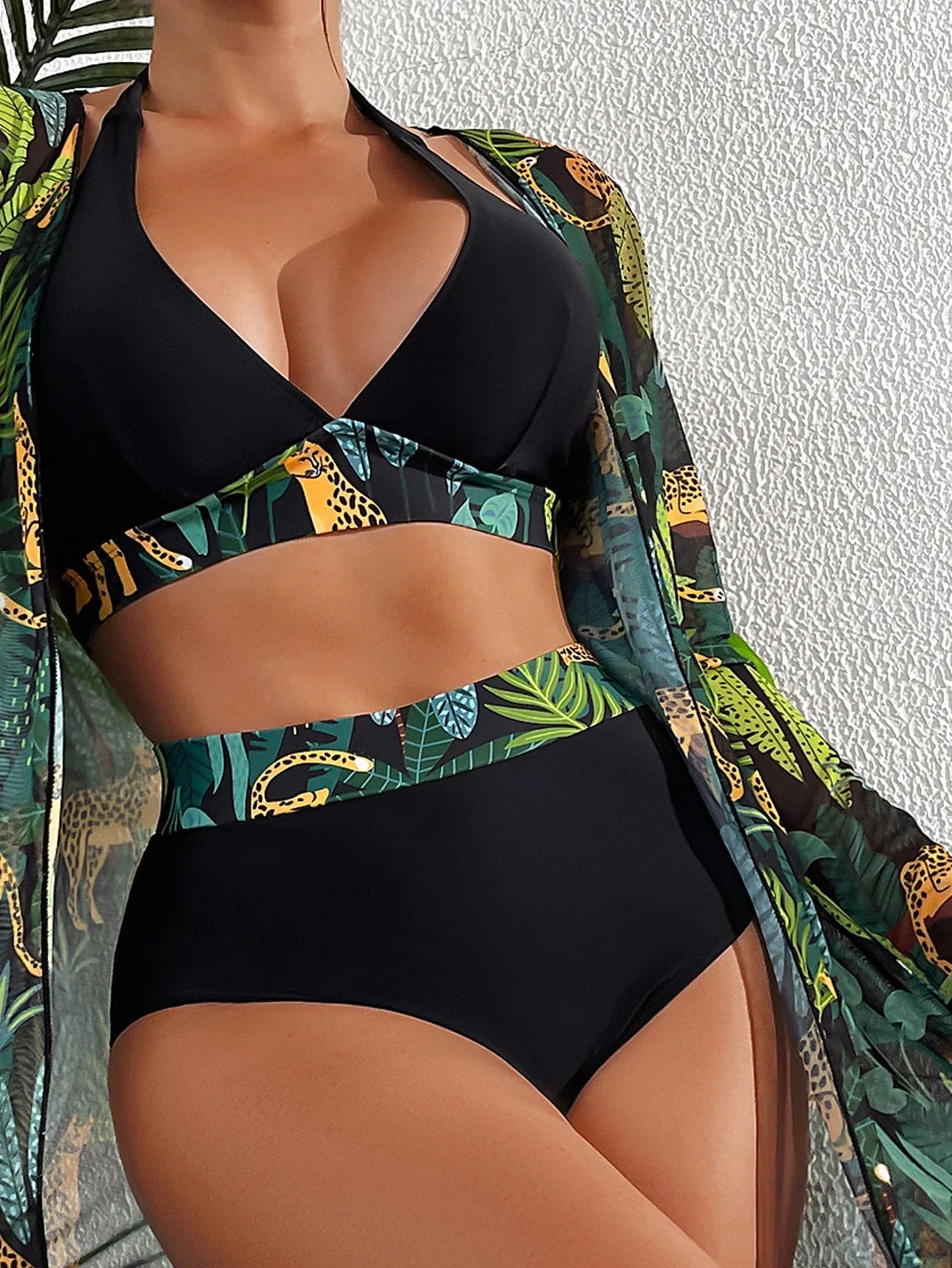 Biquíni Hot Pant Cintura Alta Pantanal + Saída de Praia