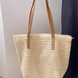 Bolsa Shopper em Palha com Alça de Ombro