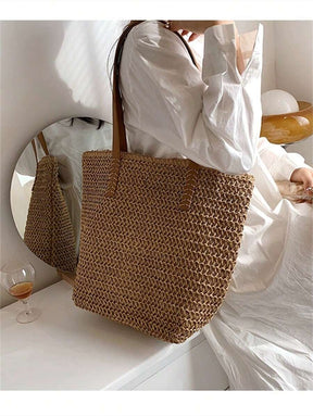 Bolsa Shopper em Palha com Alça de Ombro