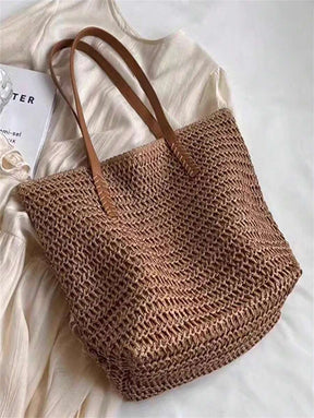 Bolsa Shopper em Palha com Alça de Ombro