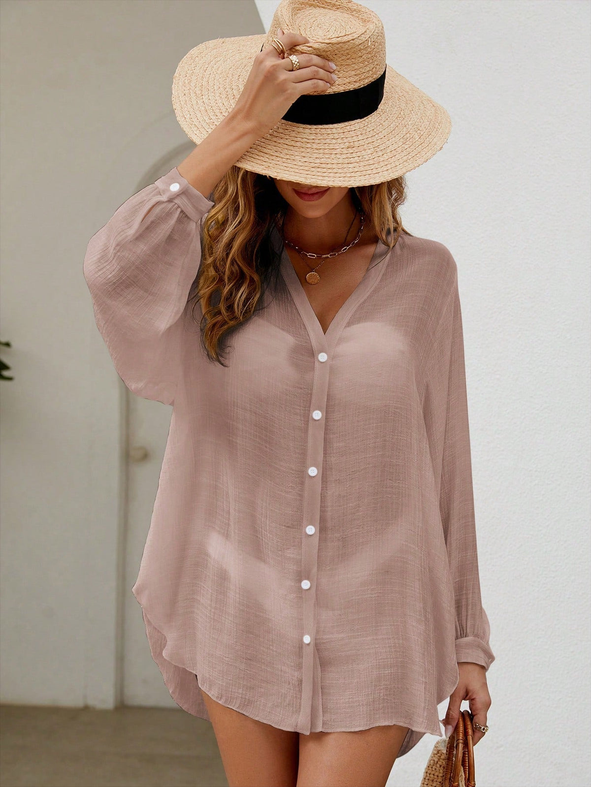 Saída de Praia Camisa Manga Longa