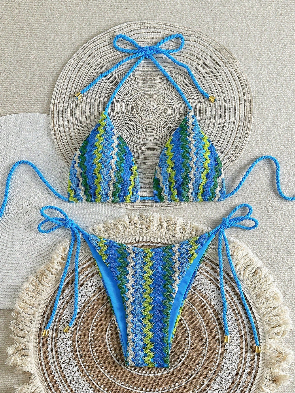 Biquíni Cortininha de Crochê Feminino