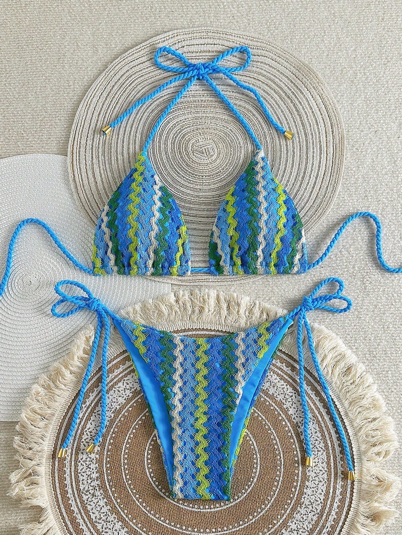 Biquíni Cortininha de Crochê Feminino