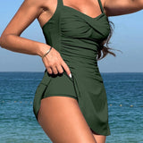 Maiô com Sainha Modelador Costas Cruzada