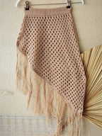 Saia Saída de Praia Tricot com Franjas Premium