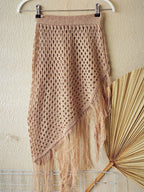 Saia Saída de Praia Tricot com Franjas Premium