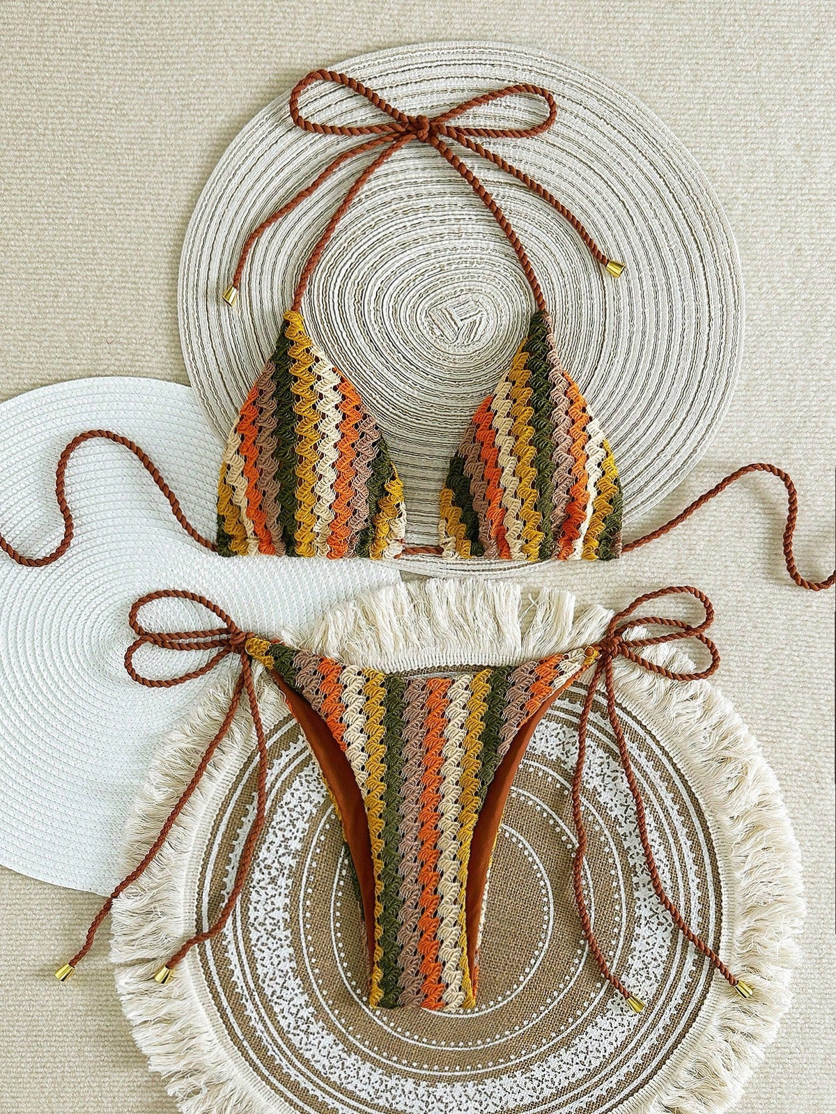 Biquíni Cortininha de Crochê Feminino