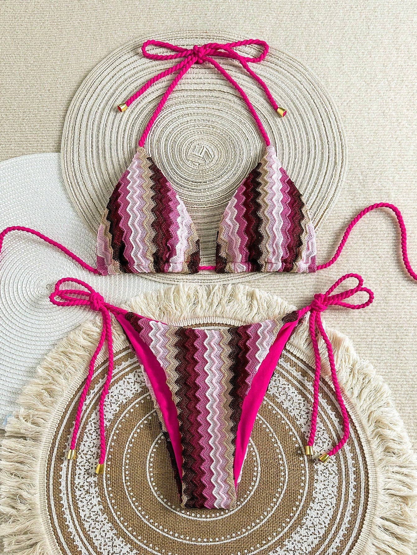 Biquíni Cortininha de Crochê Feminino