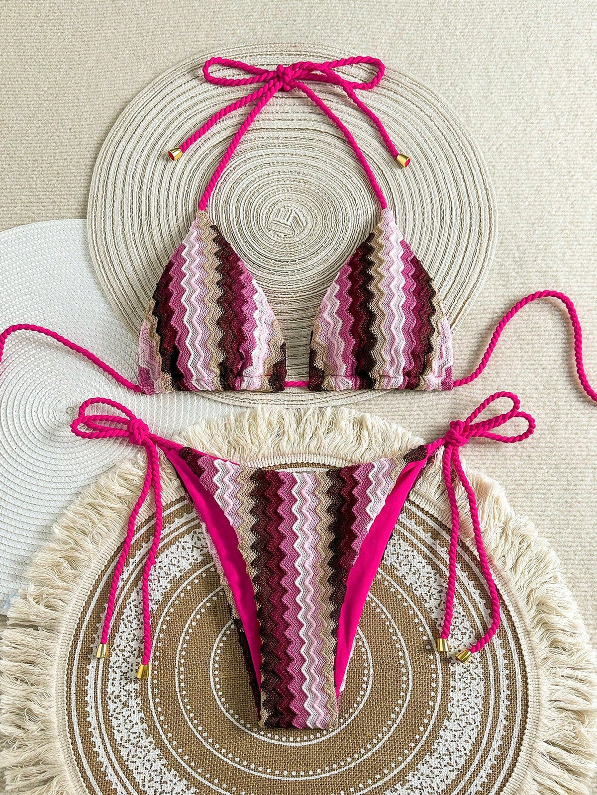 Biquíni Cortininha de Crochê Feminino