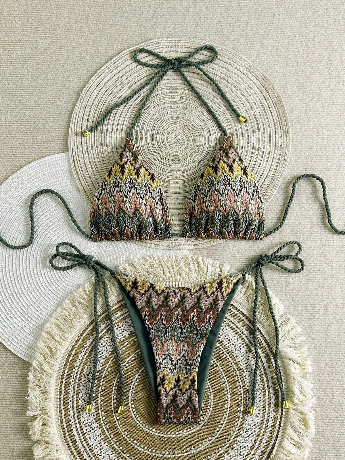 Biquíni Cortininha de Crochê Feminino