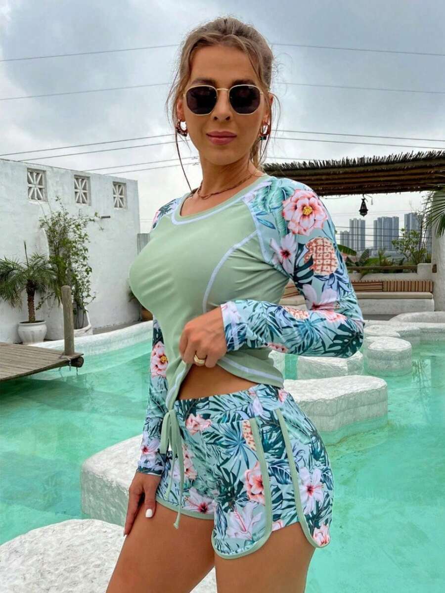 Conjunto UV Manga Longa Tropical (2 Peças)