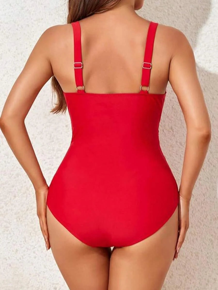 Maiô Modelador com Decote V Cruzado e Push-Up