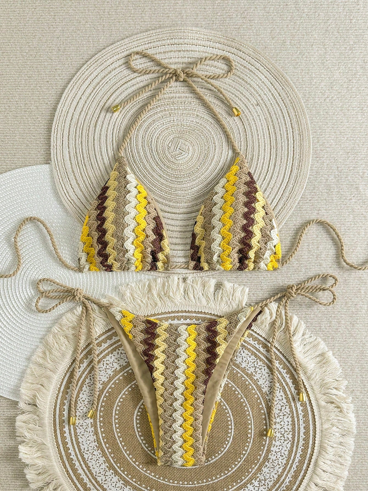 Biquíni Cortininha de Crochê Feminino