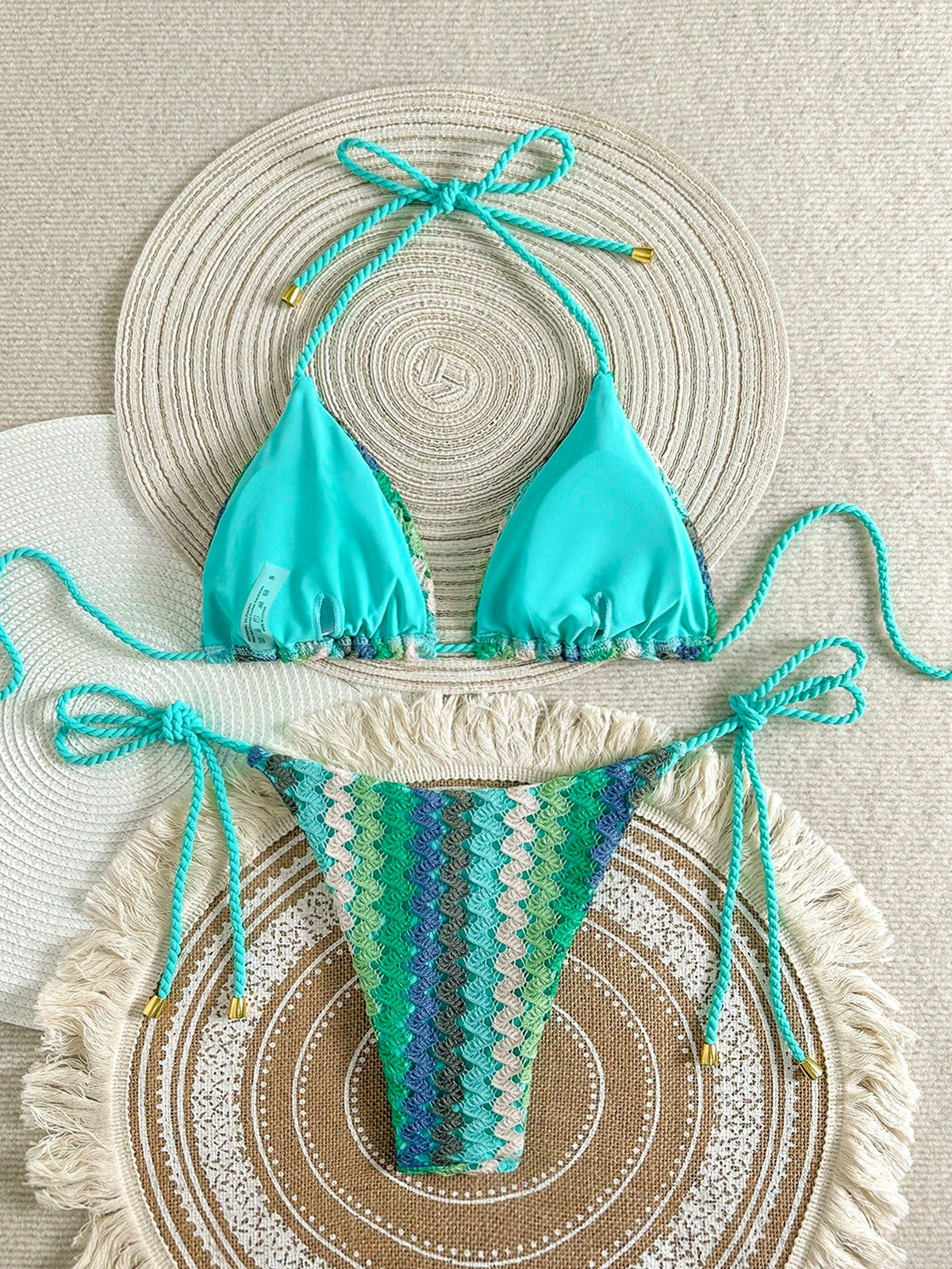 Biquíni Cortininha de Crochê Feminino