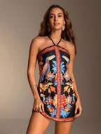 Vestido Resort Floral Frente Única