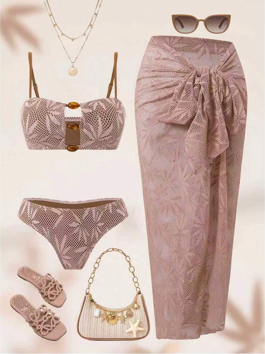 Kit Moda Praia Biquíni & Saia Maxi Elegance