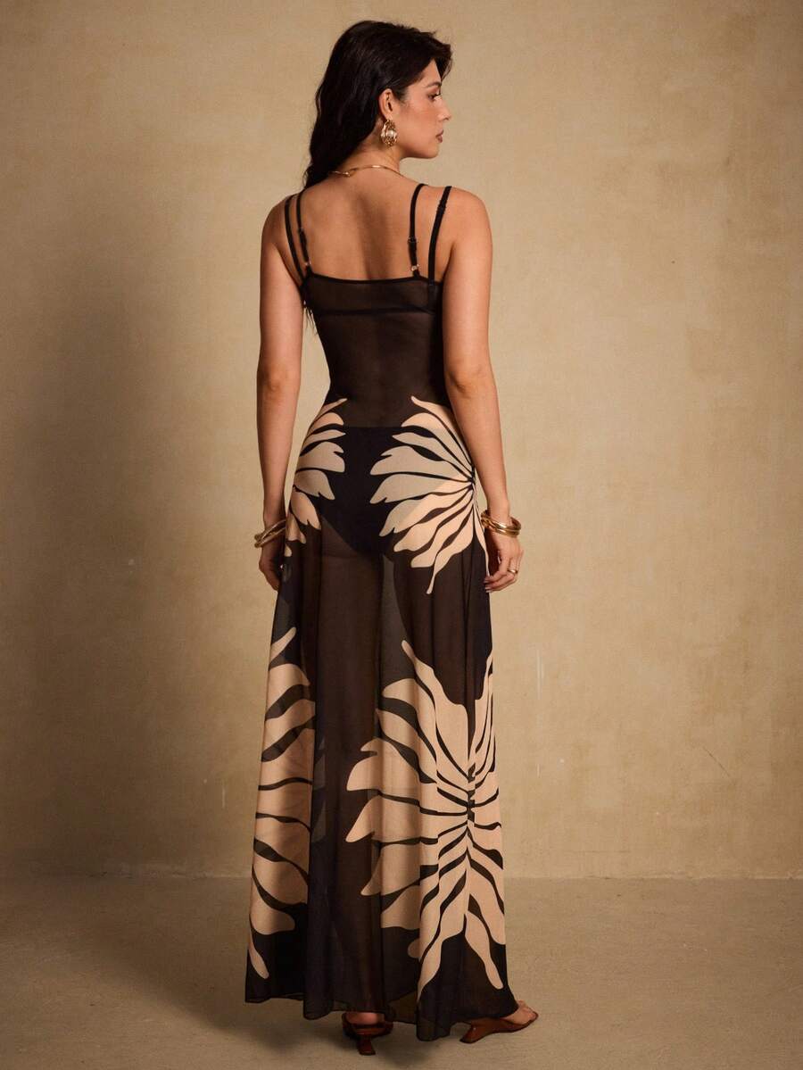 Vestido Resort Transparência Floral