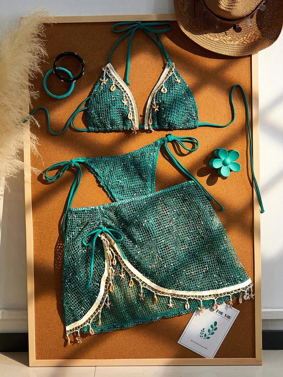 Conjunto de Praia Crochê Regulável Soft