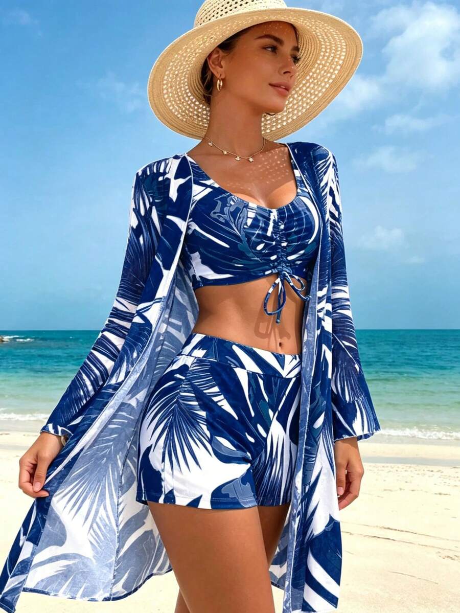 Kit de Praia 3 Peças Manga Longa e Saída Confort