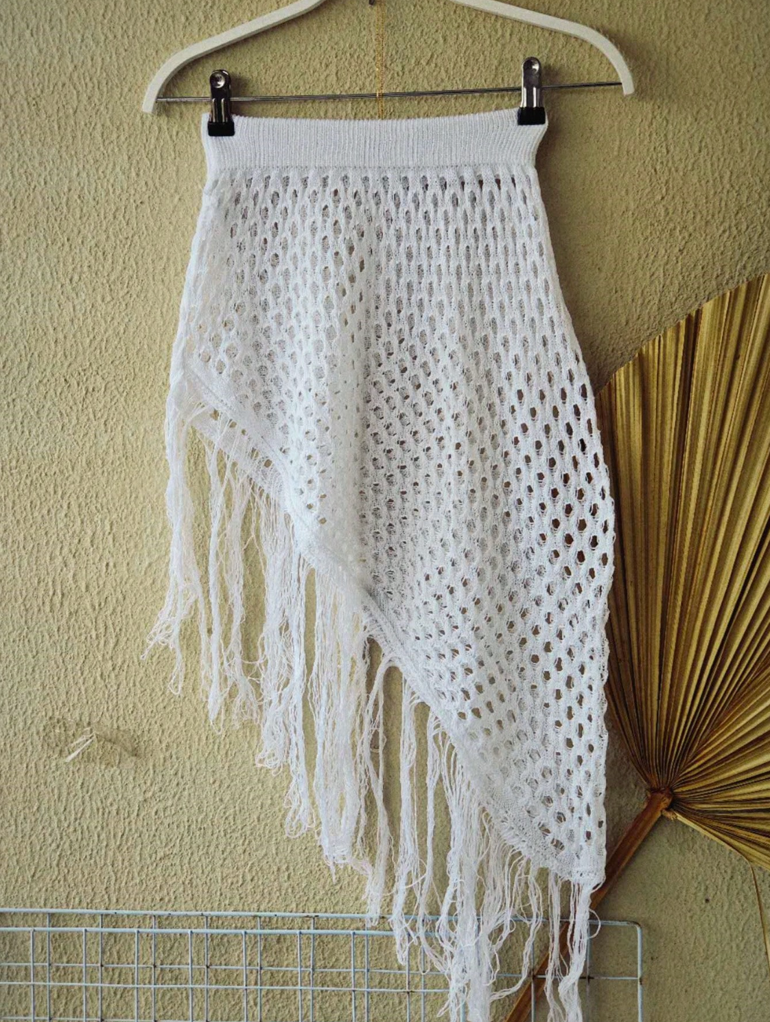 Saia Saída de Praia Tricot com Franjas Premium