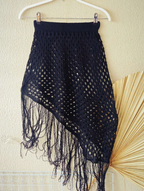 Saia Saída de Praia Tricot com Franjas Premium